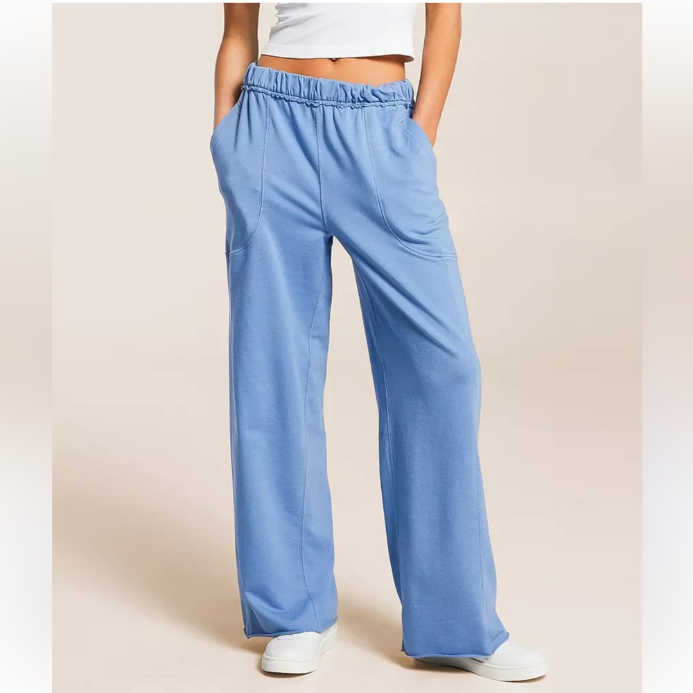 Free People Blue Don’t Wait Up Pants Size Large
